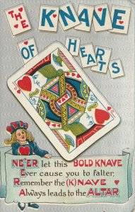 The Knave Of Hearts Playing Card Fortune Telling Marriage Postcard BB London E47