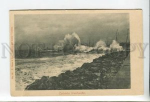 432892 CEYLON Colombo breakwater storm lighthouse Vintage postcard