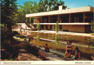 Winnipeg MB Manitoba Peguis Pavilion Kildonan Park Unused Postcard D54