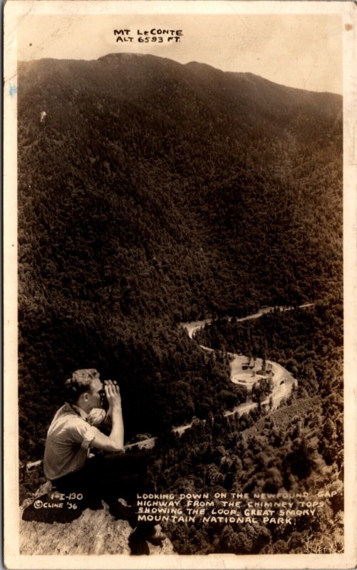 RPPC Looking Down Newfound Gap Highway Smoky Mountain National Park Mt LeConte