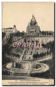 Old Postcard Paris Montmartre the new St. Peter square staircase monumantal a...