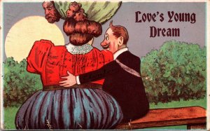 Romantic Couple Humour Love's Young Dream 1910