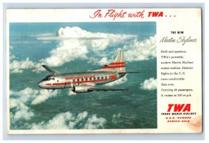Vintage TWA Martin Skyliner Postcard F146E