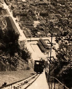 1930s SANTOS BRAZIL MONTE SERRAT ELEVATOR RAIL CAR PHOTO RPPC POSTCARD 44-31