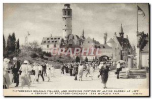 Old Postcard Chicago Picturesque Belgian Village And showing Portion of Alpin...