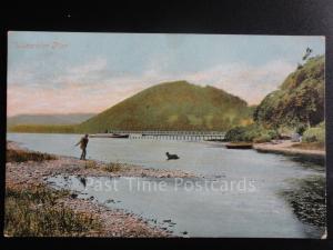 Cumbria: Ullswater Pier showing Man & Dog, Old Postcard