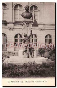 Postcard Ancient Monument Fountain Anzin