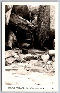 RPPC~New York~Lower Passage @ Rock City Park~Pub ME Bramlee Real Photo Postcard