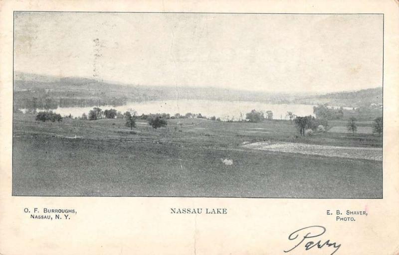 Nassau New York Birdseye View Of Lake Antique Postcard K12642