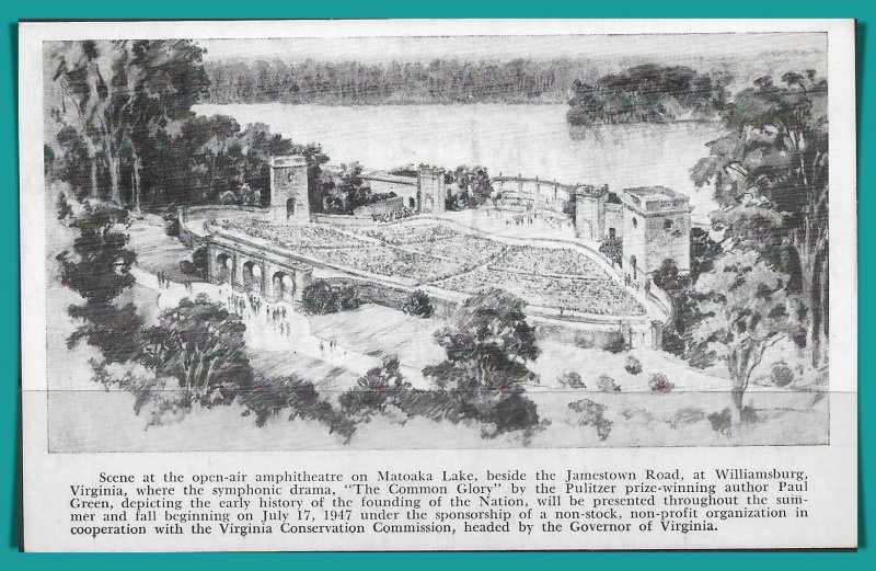 Virginia. Williamsburg Amphitheatre On Matoaka Lake [VA646