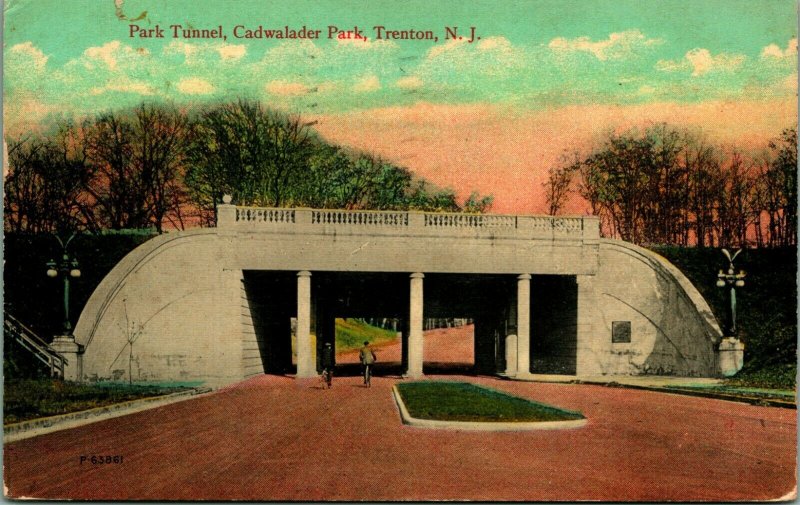 Park Tunnel Cadwalader Park Trenton NJ New Jersey 1916 DB Postcard Q15