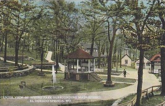 Missouri El Dorado Springs Center View Of Spring Park Surrounding Main Spring