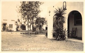 RPPC, Real Photo, Court Area,  Court Cortez, Laredo,Texas, TX ,Old Postcard