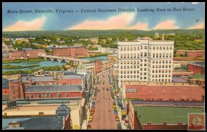 Main Street, Central Business District, Looking East to Dan River, Danville, VA