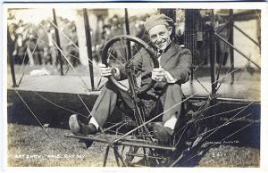 Art Smith P.P.I.E. Bird Boy Bi-Plane Cockpit Real Photo RPPC Postcard