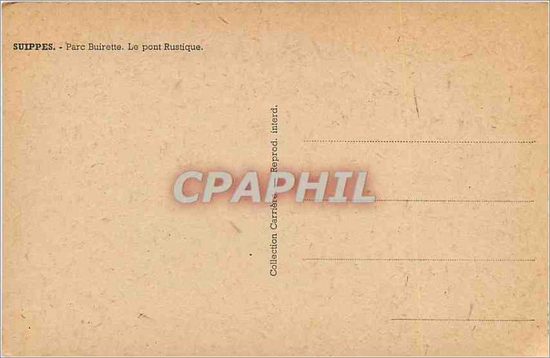 Old Postcard Suippes Park Buirette The Rustic Bridge