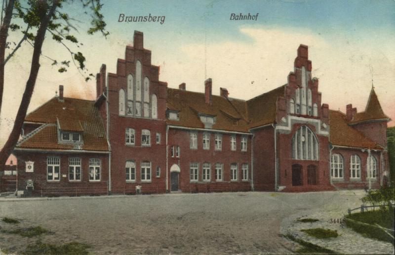 poland, BRAUNSBERG BRANIEWO, Ostpreußen, Bahnhof, Railway Station (1910s)