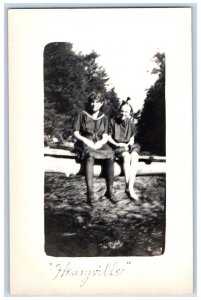 c1910's Woman Swimming Henryville Pennsylvania PA Antique RPPC Photo Postcard