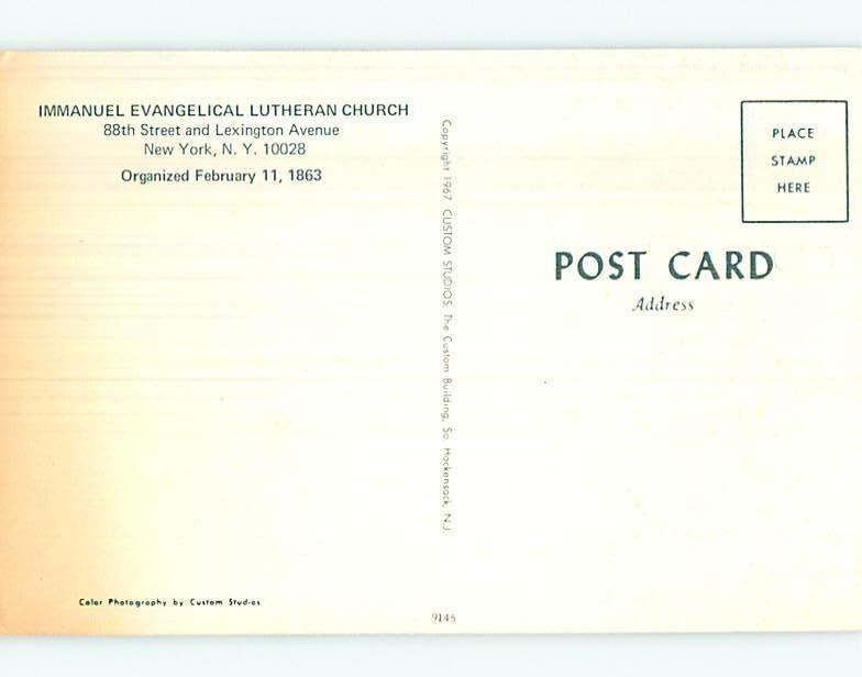 Unused Pre-1980 EVANGELICAL LUTHERAN CHURCH New York City NY L2972-22