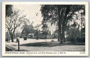 Springfield  Massachusetts  Belmont Ave Fort Pleasant Ave  Mill St.   Postcard