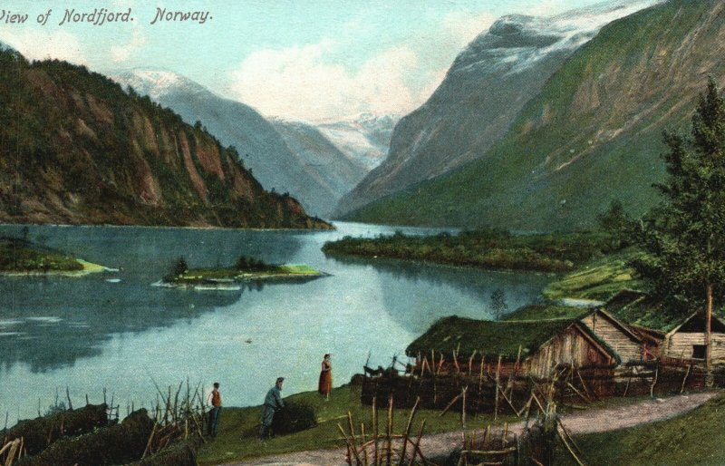 Vintage Postcard 1900's View Nordfjord Traditional Dist. Vestland County Norway 