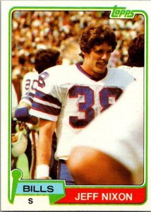 1981 Topps Football Card Jeff Nixon Buffalo Bills s60050