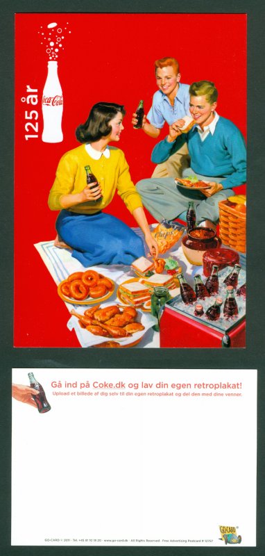 Denmark. Postcard. 2017 Coca Cola 125 Year.Family Picnic