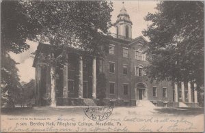 Postcard Bentley Hall Allegheny College Meadville PA