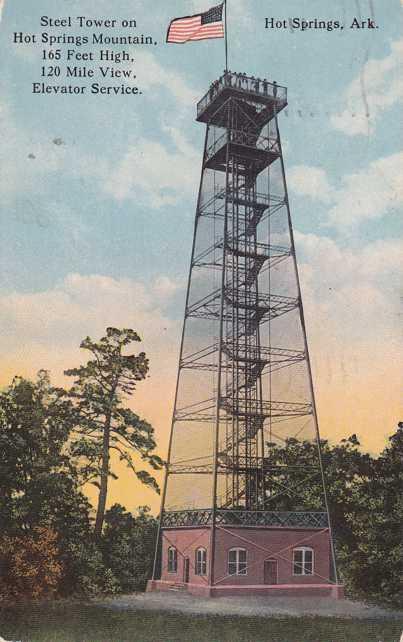 Observation Tower on Hot Springs Mountain - Arkansas - pm 1920 - DB