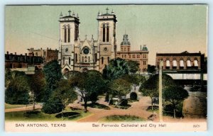 SAN ANTONIO, Texas TX ~ SAN FERNANDO CATHEDRAL City Hall 1900s PCK Postcard