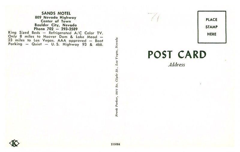 Nevada  Boulder City , Sands Motel