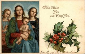 E Nister No. 186 Christmas Renaissance Mary Angels Baby Jesus c1910 Postcard