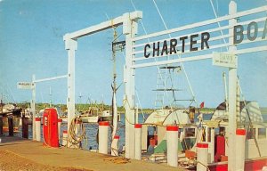 Montauk Long Island New York Charter Boat Dock Vintage Postcard AA74659