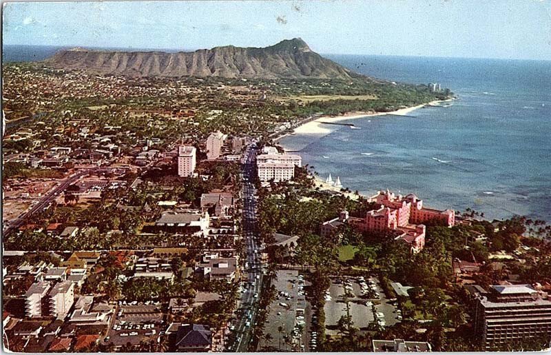 Postcard AERIAL VIEW SCENE Kalakaua Hawaii HI AJ4188