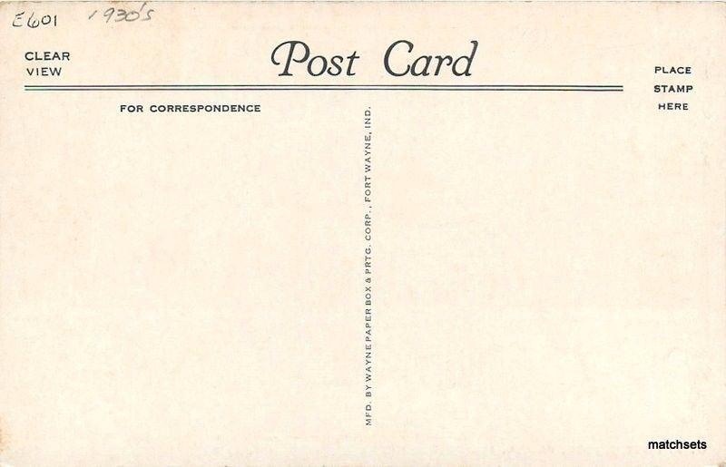 1930s Flora Illinois US Post Office Wayne Paper Box Clear View Postcard 2192