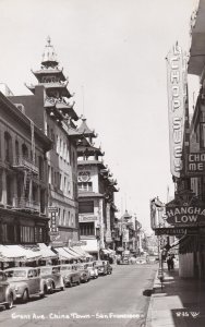 California San Francisco Chinatown Grant Avenue Street Scene Real Photo