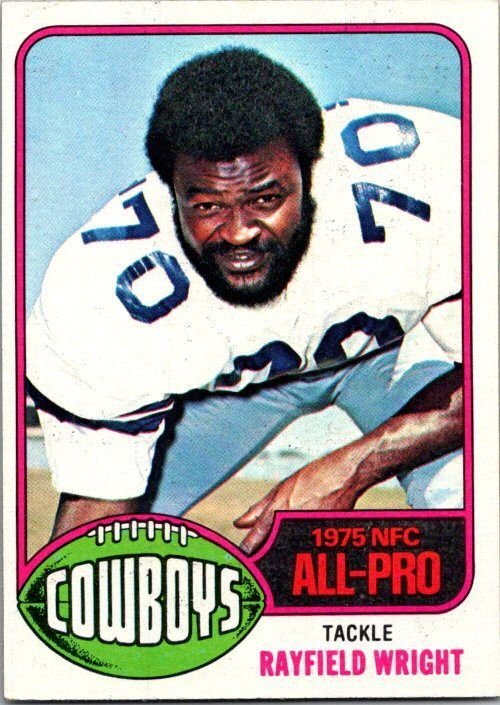 1976 Topps Football Card Rayfield Wright Dallas Cowboys sk4336