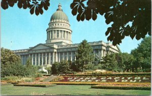 Postcard UT Salt Lake City - State Capitol gardens