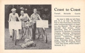 Coast to Coast Bicycle Bike Riding Vintage Postcard AA13405