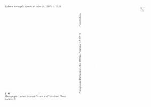 American Actor - Barbara Stanwyck