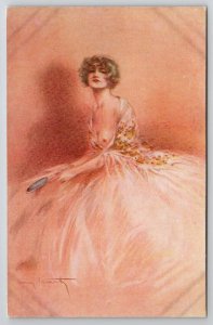 Louis Icart Women With Mirror L'Eternel Feminin A/S Postcard S26