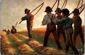 Workers with Scythes, German Peasant Life Tucks 9265 Vintage Postcard V55