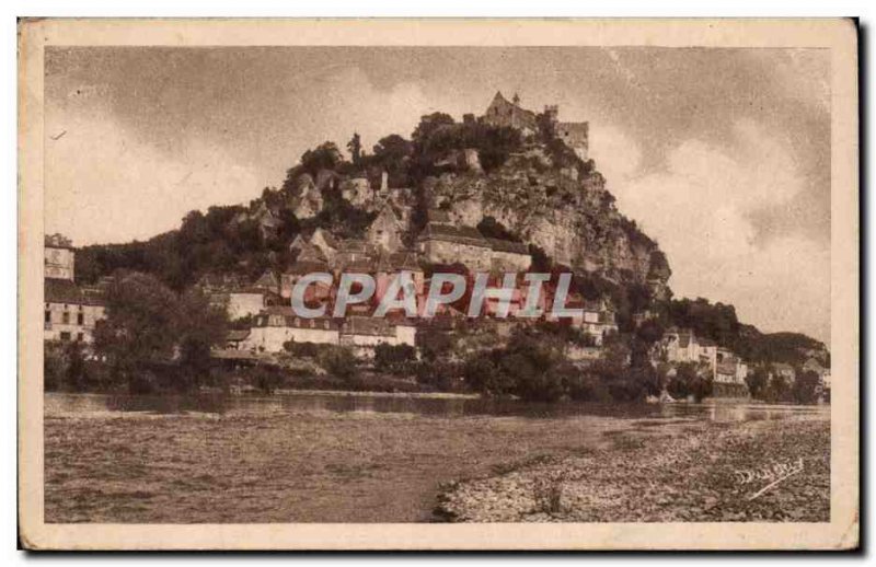 Old Postcard Dordogne Beynac Panorama seen from the castle