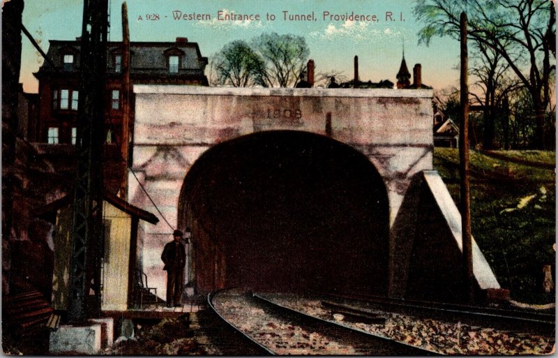 Postcard Western Entrance to Tunnel in Providence, Rhode Island