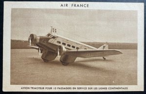 Mint France Postcard RPPC Early Aviation 10 Passenger Airplane Air France