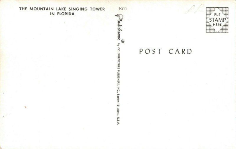 The Mountain Lake Singing Tower, Florida Vintage Postcard