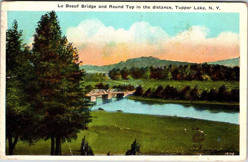 Postcard BRIDGE SCENE Tupper Lake New York NY AM5616