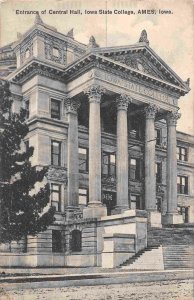 Central Hall Entrance Iowa State University Ames Iowa postcard