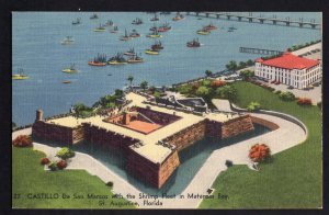 Florida ST. AUGUSTINE Castillo De San Marcos Shrimp Fleet Matanzas Bay - LINEN