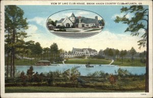 Atlanta Georgia GA Brook Haven Country Club Lake Club House Vintage Postcard